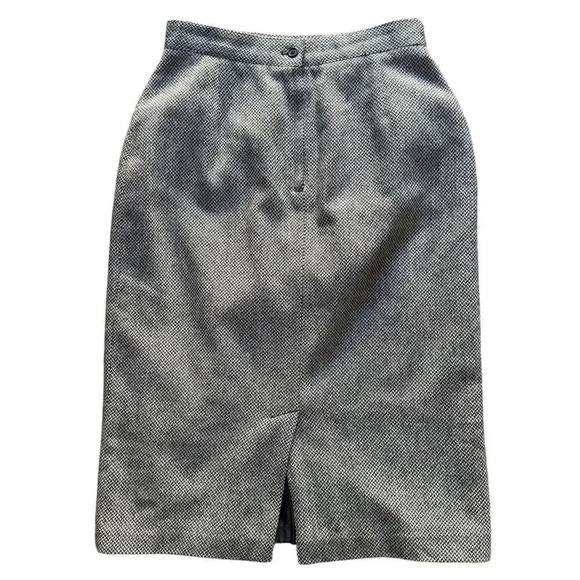 Vintage 80's Women's Wool Tweed Skirt - Black & Gray, Size 12 Made in Yugoslavia - Picture 7 of 9